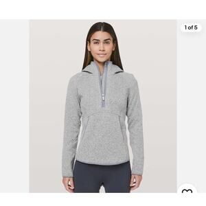 Lululemon Fleece & Thank You‎ Pullover Heathered Silver Hood Pocket size small